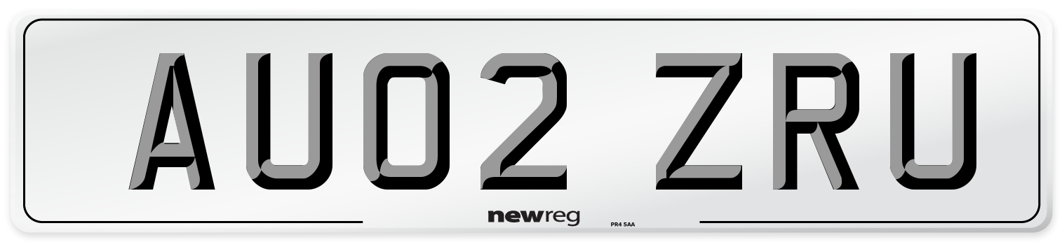 AU02 ZRU Number Plate from New Reg
